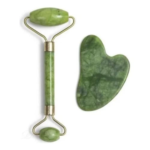 Rolo Pedra de Jade Massagem Facial Anti Ruga Rolinho Jade Lançamento