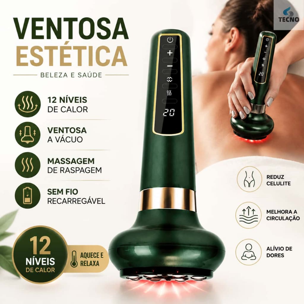 Salorie Ventosa Estética Massageador A Vácuo Beleza Saúde Massagem De Raspagem 12Nível De Calor TECNO