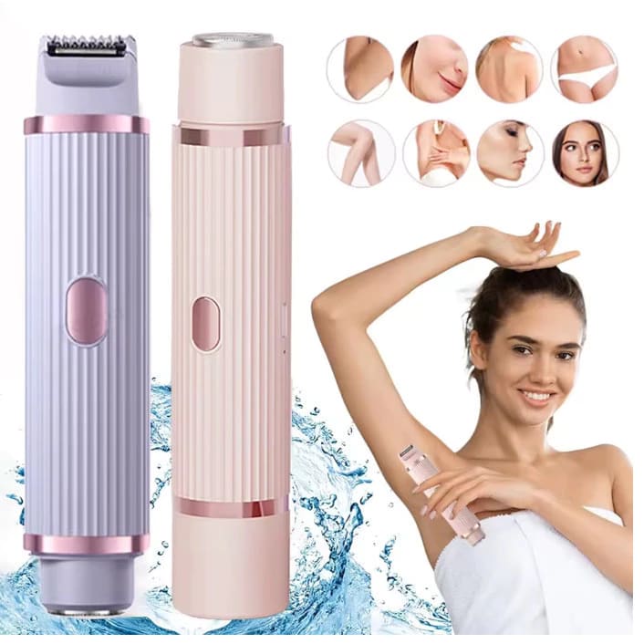 Depilador Elétrico Feminino Recarregável Removedor De Pelos Navalha Dupla Sem Fio Portátil Para Pernas Axilas E Corpo